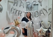 עיצוב חדר בלונים רוז גולד 